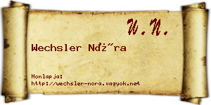 Wechsler Nóra névjegykártya